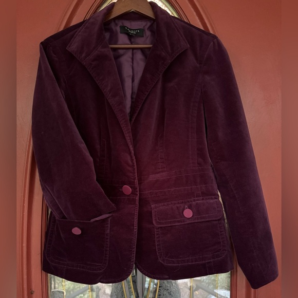 Talbots Plum Velvet Jacket Size 4 - Picture 1 of 10